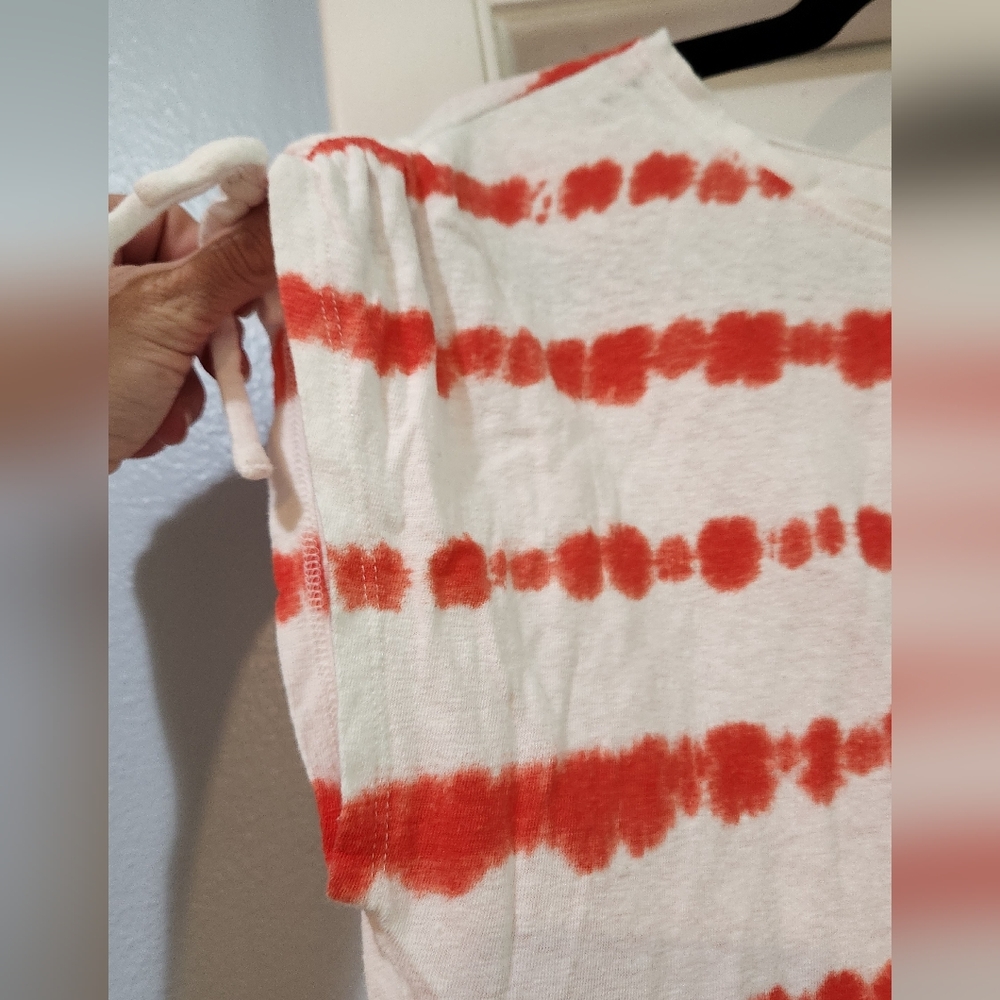 Women's Talbots Orange/Coral Striped Shirt, Size L - Picture 6 of 11